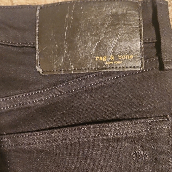 Rag & Bone Wren High - Rise Slim Straight Leg Frayed Edge Black Jeans Size 30 - Picture 8 of 9
